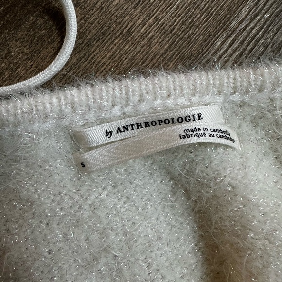 By Anthropologie Eyelash Pullover Sweater NEW ivory size Small - Picture 7 of 7